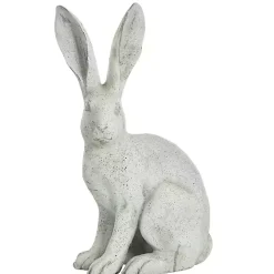 Distressed White Bunny Garden Statue