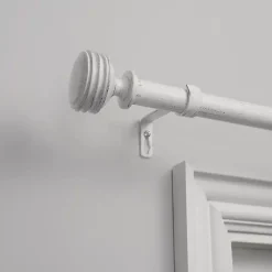Distressed White Duke Curtain Rod, 120 in.