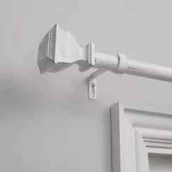 Distressed White Napoleon Curtain Rod, 120 in.