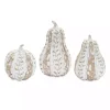 Distressed White Pumpkins, Set of 3