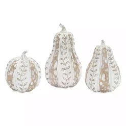 Distressed White Pumpkins, Set of 3