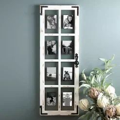 Distressed Wood and Metal Windowpane Collage Frame