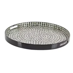 Dotted Shell Round Wooden Tray
