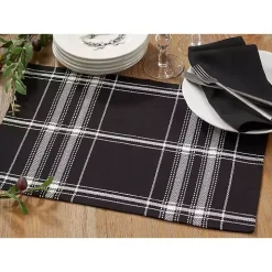 Dual White and Black Cotton Placemats, Set of 4