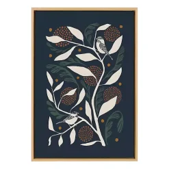 Duo Bird Branch Framed Canvas Art Print
