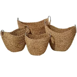 Dutch Woven Seagrass Baskets, Set of 4