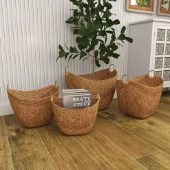 Dutch Woven Seagrass Baskets, Set of 4