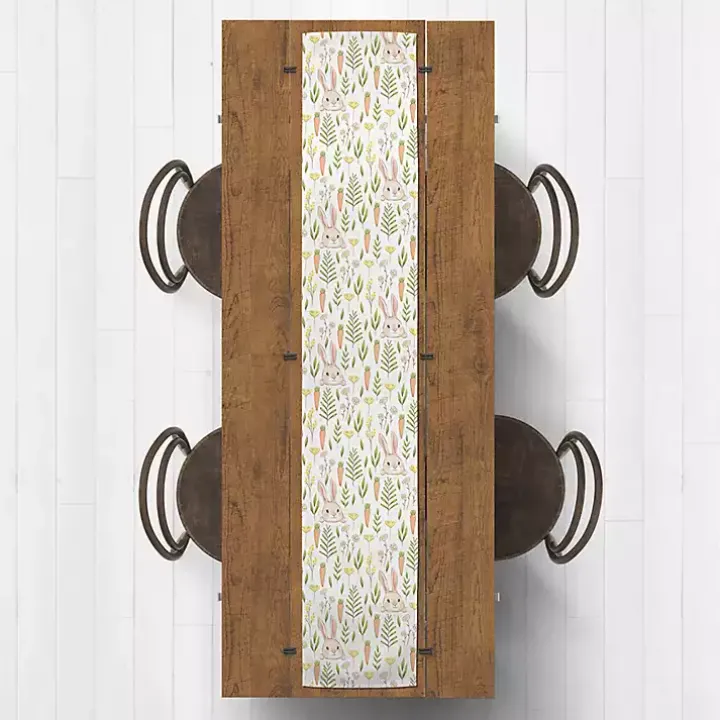 Easter Bunnies and Carrots Table Runner, 90 in.