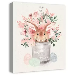 Easter Bunny Bucket Canvas Art Print