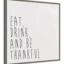 Eat Drink Be Thankful Framed Canvas Art Print