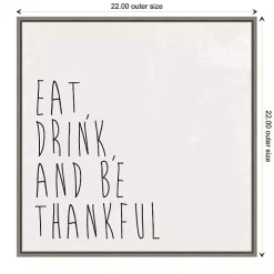 Eat Drink Be Thankful Framed Canvas Art Print