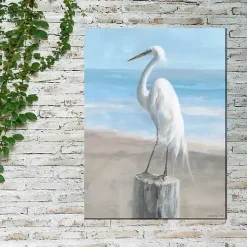 Egret Portrait Outdoor Canvas Art Print