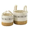 Embossed Cement Baskets with Straps, Set of 2