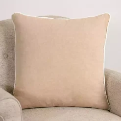 Embroidered Crab Chambray Pillow