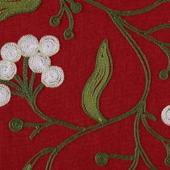 Embroidered Mistletoe Christmas Table Runner