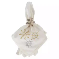 Embroidered Sparkle Snowflakes Napkins, Set of 6