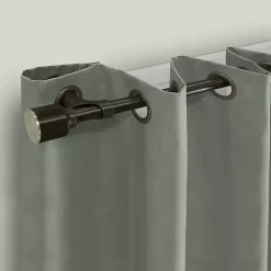 Espresso Metal Blackout Finial Curtain Rod, 72 in.