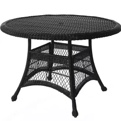 Espresso Resin Wicker Round Dining Table