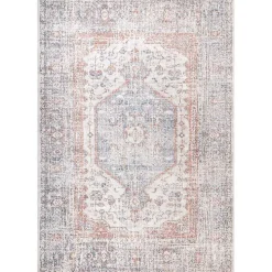 Etta Distressed Vintage Washable Area Rug, 5x8