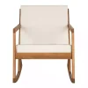 Eucalyptus Wood with Beige Cushion Rocking Chair