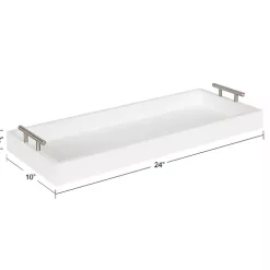 Evelyn White Narrow Decorative Tray