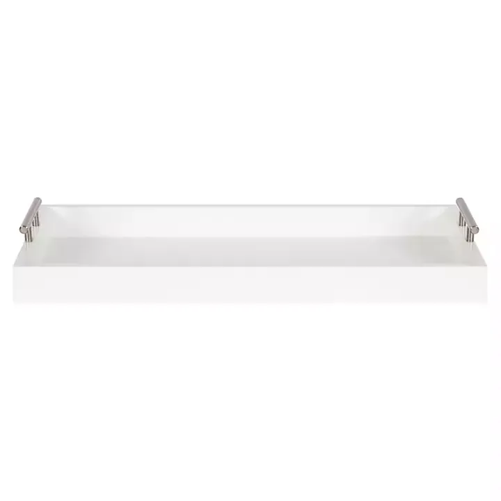 Evelyn White Narrow Decorative Tray