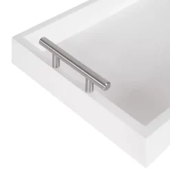 Evelyn White Narrow Decorative Tray
