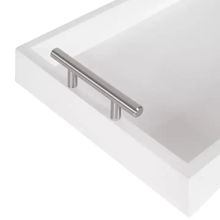 Evelyn White Narrow Decorative Tray