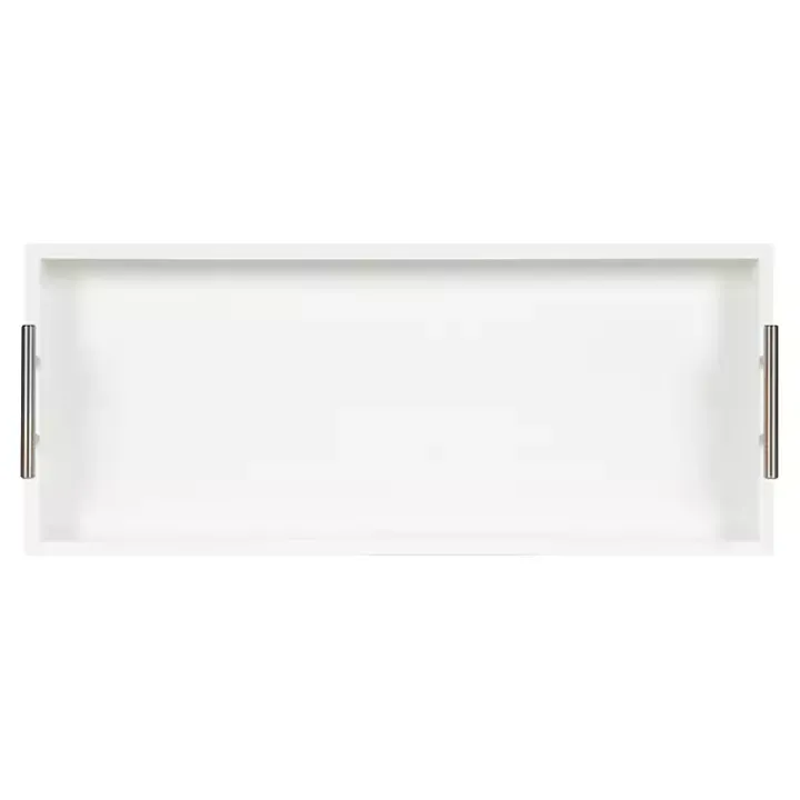 Evelyn White Narrow Decorative Tray