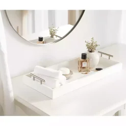 Evelyn White Narrow Decorative Tray