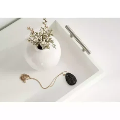 Evelyn White Narrow Decorative Tray