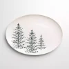 Evergreen Trees Oval Serving Platter