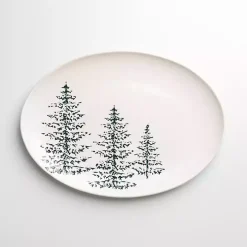 Evergreen Trees Oval Serving Platter