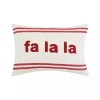 Fa La La Double Stripe Christmas Lumbar Pillow