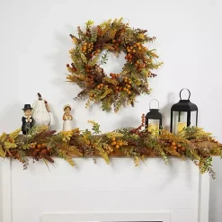 Fall Leaves and Berries Garland, 5 ft.