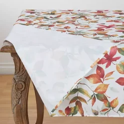 Falling Leaves Acorn Harvest Square Table Cloth