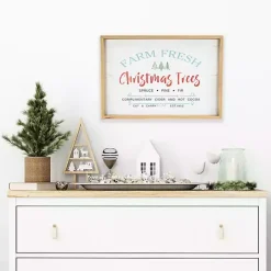 Farm Fresh Christmas Trees Wood Framed Wall Plaque