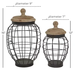 Farmhouse Wire Frame 2-pc. Decorative Jar Set