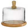 Farmhouse Wood and Glass Cloche, 6 in.
