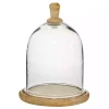Farmhouse Wood and Glass Dome Cloche, 11 in.