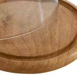 Farmhouse Wood and Glass Cloche, 6 in.