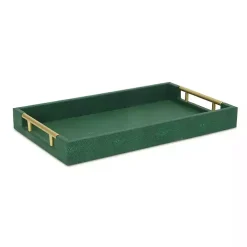 Faux Leather Green Tray