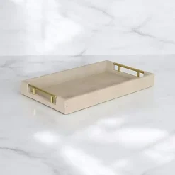 Faux Leather Ivory Tray