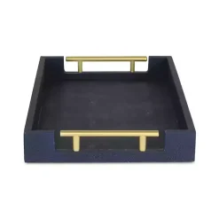Faux Leather Navy Blue Tray