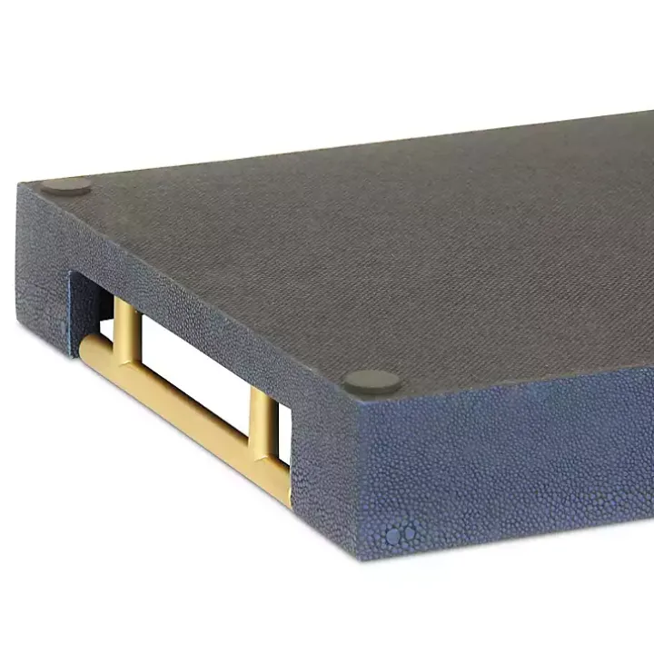 Faux Leather Navy Blue Tray