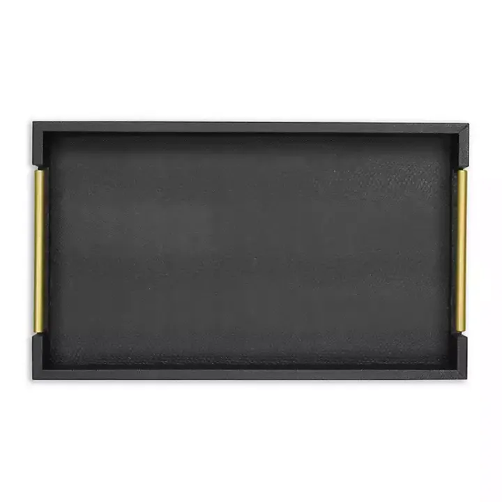 Faux Leather Snakeskin Black Tray