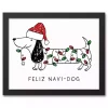 Feliz Navidog Canvas Wall Plaque