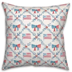 Flags and Bows 4th of July Indoor/Outdoor Pillow