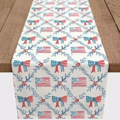 Flags and Bows 4th of July Table Runner, 90 in.