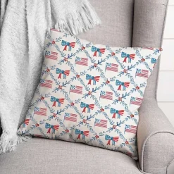 Flags and Bows 4th of July Indoor/Outdoor Pillow